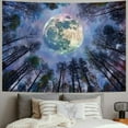 thumbnail image 2 of Creowell  Moon Forest Ceiling Tapestry for Bedroom Aesthetic, Psychedelic Trees Starry Night Galaxy Sky Tapestry Wall Hanging, Tapestries Poster Blanket College Dorm Home Decor&nbsp; 50x40inch, 2 of 6
