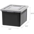 thumbnail image 2 of IRIS USA File Box, Plastic File Organizer with Lids for Letter/Legal File, Portable Document Box For Moving, Storage Bin with Durable and Secure Lid, Stackable Nestable BPA-Free, Clear 35 Qt. 4 Pack, 2 of 9