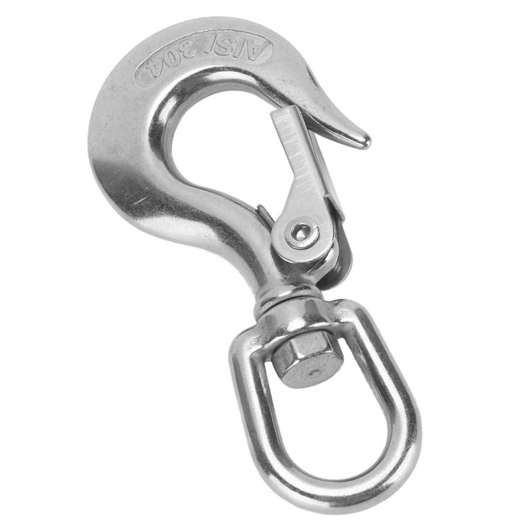 Crane Hook, Swivels Eye Lifting Hook Stainless Steel Safety Lifting Hook  for Engineering Cranes[350KG] 