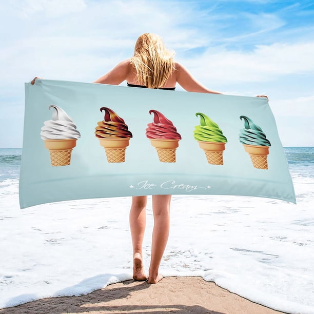 Fiudx Toalla de Playa de Microfibra, Ligera y Resistente a La Arena, de Secado Rápido y Absorbente, Ideal para Viajes, Camping y Piscina. Compacta y Portátil, Tamaño 76 X 152 Cm.