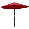 thumbnail image 1 of Parasol de Patio Extérieur de 9 Pieds, Parasol de Table Extérieur, Parasol de Cour, Parasol de Marché avec 8 Nervures Robustes, Inclinaison à Bouton-Poussoir et Manivelle Rouge, 1 of 6