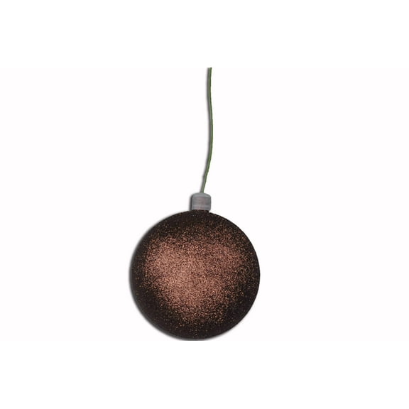 12 Pack 80mm 3" Brown Glitter Ball Ornament with Wire