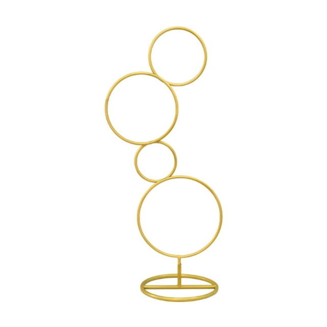 Tnarru Wedding Round Hoop Backdrop Stand Flower Stand Detachable Artificial Flower Frame for Graduation Baby Shower Event Decoration Gold