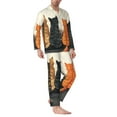 thumbnail image 2 of Fotbe Four Cats Watching Rain Pattern Long Sleeve Pajama Set for Men,Sleepwear Set,2-piece Loungewear Set,Soft PJs Comfy Nightwear with Pockets-Large, 2 of 7