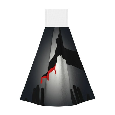 

Disketp A Bloody Knife In His Hand Hanging Kitchen Towel Tie Towels Tea Bar Dish Cloths Dry Towel for Laundry Room Decor (18*14in)