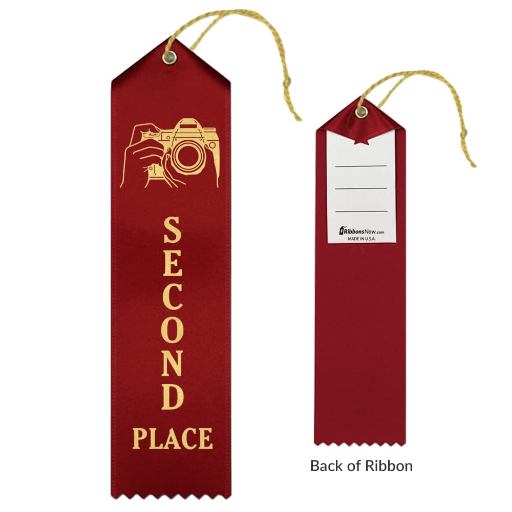RibbonsNow Photography Award Ribbons 1st - 2nd - 3rd Place, 75 Total Ribbons - 25 Each Place with Card & String