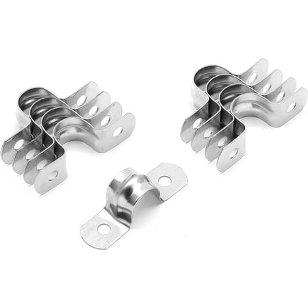 

20Pcs 3/4 Inch Stainless Steel Conduit Clamps Two Hole Strap U Bracket Rigid Pipe Strap Metal U Clamp Conduit Strap Tension Clips U-tube Clamp Heavy Duty