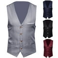 thumbnail image 3 of Kmxyo Plus Size Formal Men Solid Color Suit Vest Single Breasted Business Waistcoat, 3 of 8