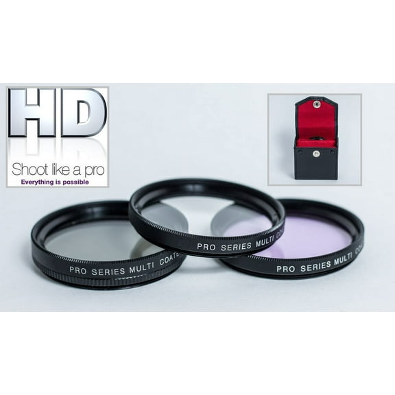 HI Def UV   Polarizer   Fluorescent 3-PC Filter Set for Nikon D3400 D5600 D3500 (55mm Compatible)