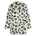 thumbnail image 3 of Janice Apparel Women's Faux Fur Animal Print Leopard Notch Collar Jacket Grey OS, 3 of 5