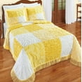 Collections Etc Yellow Patchwork Textured Chenille Bedspread