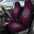 thumbnail image 2 of Uorisanigo Purple Mandala 14 Pack Cars Accessories Set with Soft Auto Seat Covers and Steering Wheel Cover Auto Headrest Cover Car Console Cover Seat Belt Pads Water Cup Pad for Car SUV, 2 of 6
