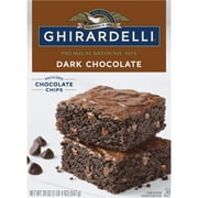 Ghirardelli Dark Chocolate Premium Brownie Mix, Includes Chocolate Chips, 20 oz Box