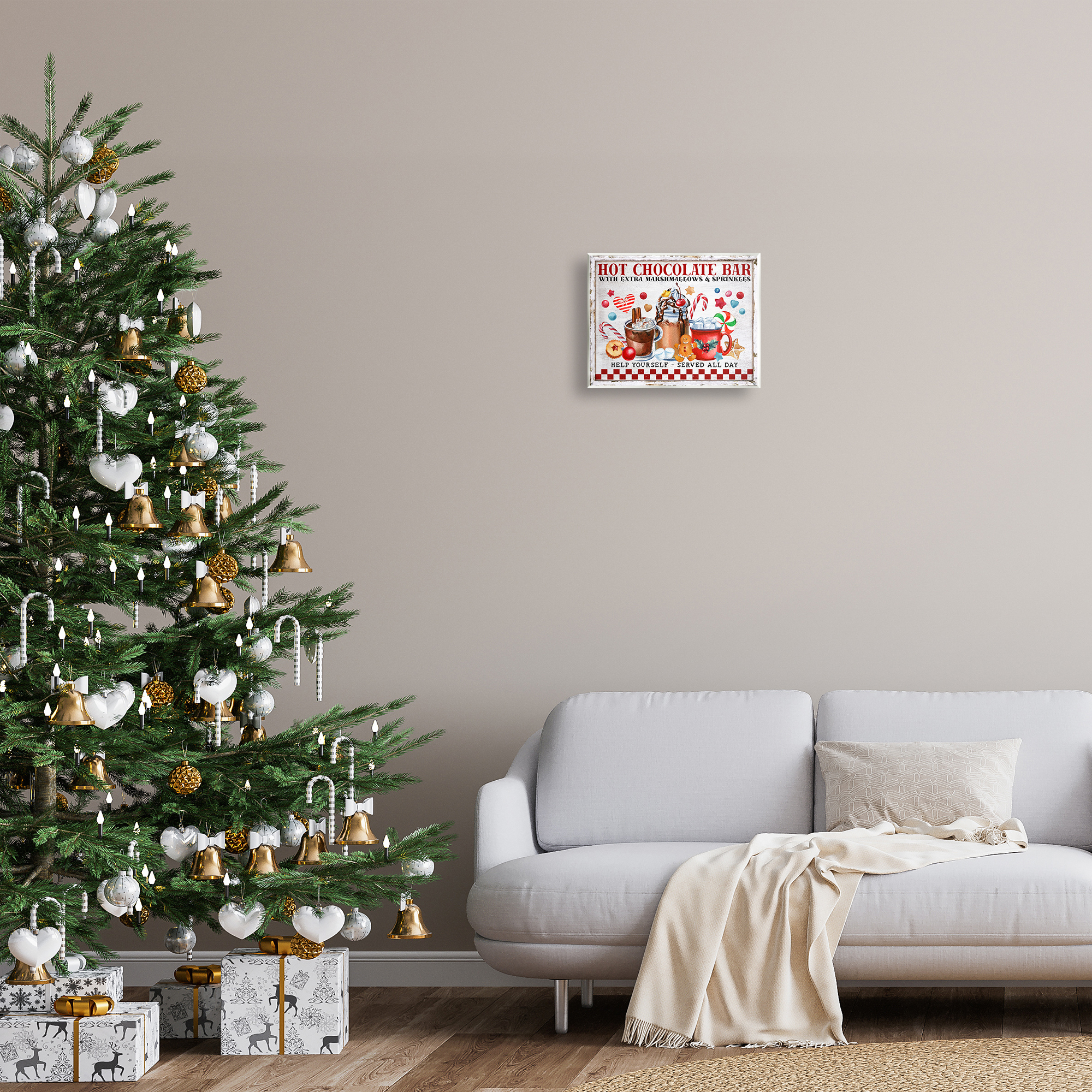 Stupell Industries Hot Chocolate Bar Holiday Painting Unframed Art Prints Wall Art, 14 x 11