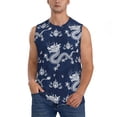 thumbnail image 2 of Lsque Dragon Print Men's Cotton Blend Sleeveless Muscle Shirts (S-3XL)- Moisture Wicking, Odor Protection, UPF 30+,Small, 2 of 8