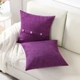 thumbnail image 7 of 14×14 Inch Button Accent Throw Pillow Cover 2-Pack Textured Solid Decorative Cushion for Sofa Bed Living Room Decor, 7 of 7