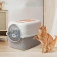 thumbnail image 6 of Bvdfgk Hooded Cat with Lid, Enclosed and Covered Cat Toilet with Front Door, Pet Litter Tray, Removable Reusable Kitten Potty Pet Supplies Gray, 6 of 9