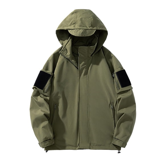 XUNKUSGA Mens Windbreaker Jackets Casual Fall Spring Big and Tall Raincoats Lightweight Waterproof Hooded Rain Jackets for Outdoor Hiking Cycling Running M-4XL Green