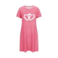 thumbnail image 4 of FDGIU Women's Heart Printed Nightgown for Valentine's Day - Soft Short Sleeve Sleepshirt Pajama Dress Loungewear S-2XL, 4 of 6