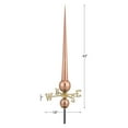thumbnail image 3 of Good Directions Gawain Pure Copper Rooftop Finial with Directionals and Steel Roof Mount - 52"H, 3 of 4
