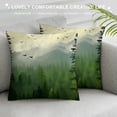thumbnail image 3 of COMIO Abstract Misty Forest Pillow Covers, Green Nature Pine Tree Mountain Decorative Throw Pillowcases Soft Couch Cushion Cover for Living Room Indoor Outdoor Home Decor, 3 of 5