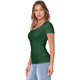 thumbnail image 2 of Camiseta de Canalé Entallada para Mujer, Verde Oscuro, XXXL, 2 of 9
