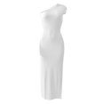 thumbnail image 2 of Txlixc Vestidos Largos para Mujer, Adulto Color Sólido Sin Mangas Un Hombro Plisado Abertura Lateral Slim Fit Vestido Femenino Txlixc Moda, 2 of 5