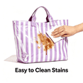 thumbnail image 6 of WANDF Work Tote Bag for Women,Woman Handbags Tote,PVC Plastic Water-Repellent Tote Bags for Shopping,Travel,Beach,Reusable Grocery Bags,Idea Gift for Mom,Sister,Girlfriend(Purple Stripe), 6 of 9