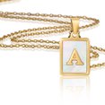thumbnail image 4 of HESHPAWS Shell Initial Necklace for Women A-Z Letter Pendant Necklace Womens Capital Letter Yellow Gold Plated Stainless Steel Cable Chain 18 in, 4 of 10