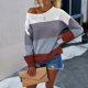 thumbnail image 2 of Gibobby Suéter de Punto Women Fashion Loose Color Contrast Comfortable Long Sleeves Sweater Tops (Azul, XL), 2 of 4
