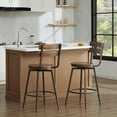 thumbnail image 3 of CHITA 26" Swivel Counter Height Bar Stools Set of 4 Wood Barstools with Detachable Back&Metal Base, 3 of 11