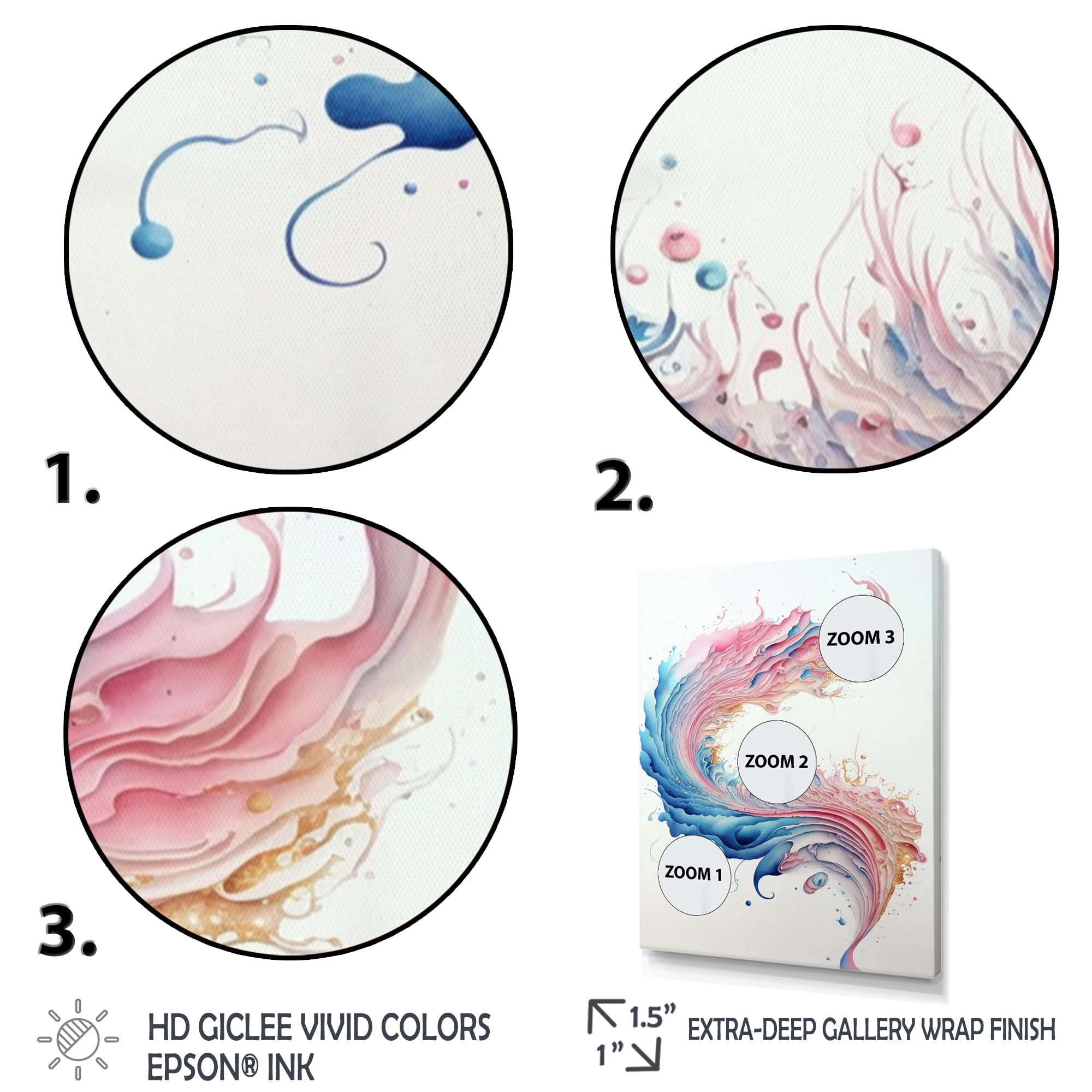 Designart Multi-Color Paint Swirl II Canvas Wall Art