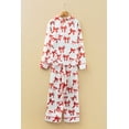 thumbnail image 4 of Red Christmas Bow Print Long 2pcs Pajama Set, 4 of 13