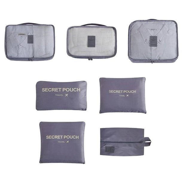 Set de Cubos de Embalaje de Viaje de 7 piezas - Bolsas organizadoras de compresión para maletas, negras