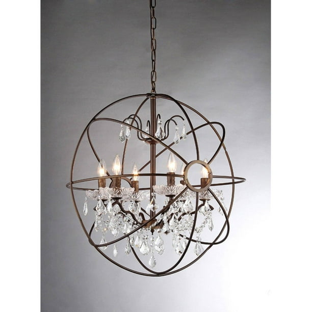 Edwards Antique Bronze 32 Inch Chandelier Com Edwards Antique Bronze 32 Inch, Orb Crystal Chandelier 32