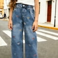 thumbnail image 2 of YUEHUA jeans for girls size 8, Girls Straight Leg Denim Jeans Classic Casual Trousers With Comfort Stretch For Everyday Play And School, 2 of 4