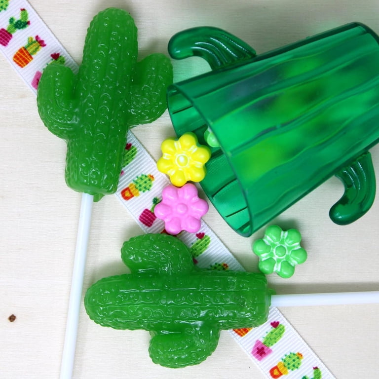 Cactus Lollipops Individually Wrapped - 12 Fiesta Cactus Candy Suckers for Fiesta Party Favors, Cactus Party Favors, Mexican Party, Cinco de mayo, Fie