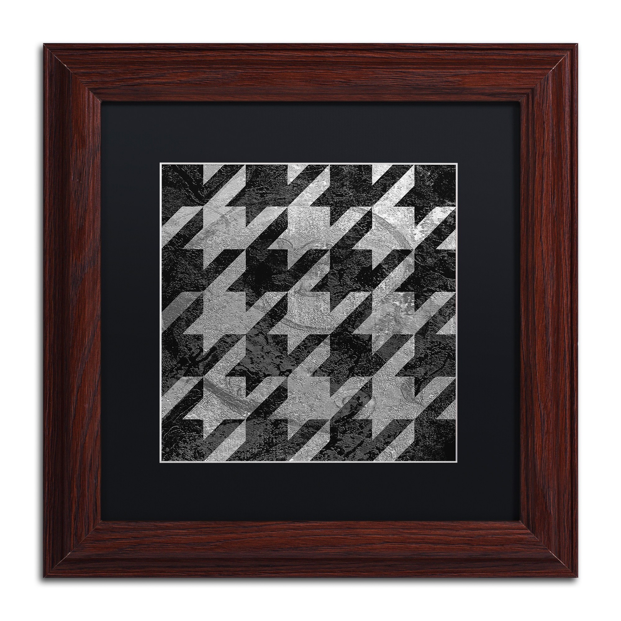 Trademark Fine Art "Houndstooth VI" Canvas Art by Color Bakery Black Matte, Wood Frame