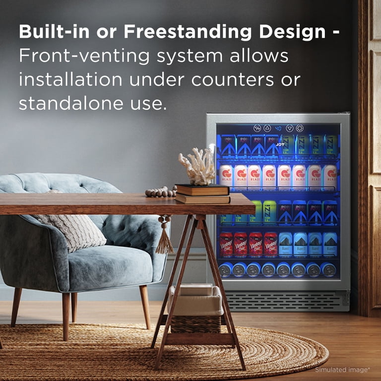 TCL Stainless Steel Single Door 161 Can Beverage Cooler for