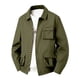 thumbnail image 1 of pstuiky mangas largas para hombre, Abrigo informal de manga larga con cuello vuelto y cremallera para hombre, color liso, a la moda Tops casuales para hombres s, 1 of 3