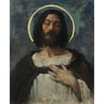 thumbnail image 2 of Gari Melchers 15x18 Gold Ornate Wood Frame and Double Matted Museum Art Print Titled - Christ (C. 1905), 2 of 4