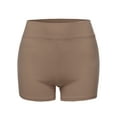 thumbnail image 2 of A2Y Women's Basic Solid Premium Cotton High Rise Bike Shorts Mocha XL, 2 of 5