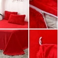 thumbnail image 3 of MorroMorn 5 PCS Shaggy Duvet Cover Bedding Set - Fluffy Comforter Cover Long Faux Fur Luxury Ultra Soft Cozy (Red, King/California King), 3 of 6