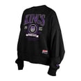 thumbnail image 2 of Women's New Era  Black Sacramento Kings Hardwood Classics Enzyme Wash Oversized Boxy Pullover Sweatshirt, 2 of 3