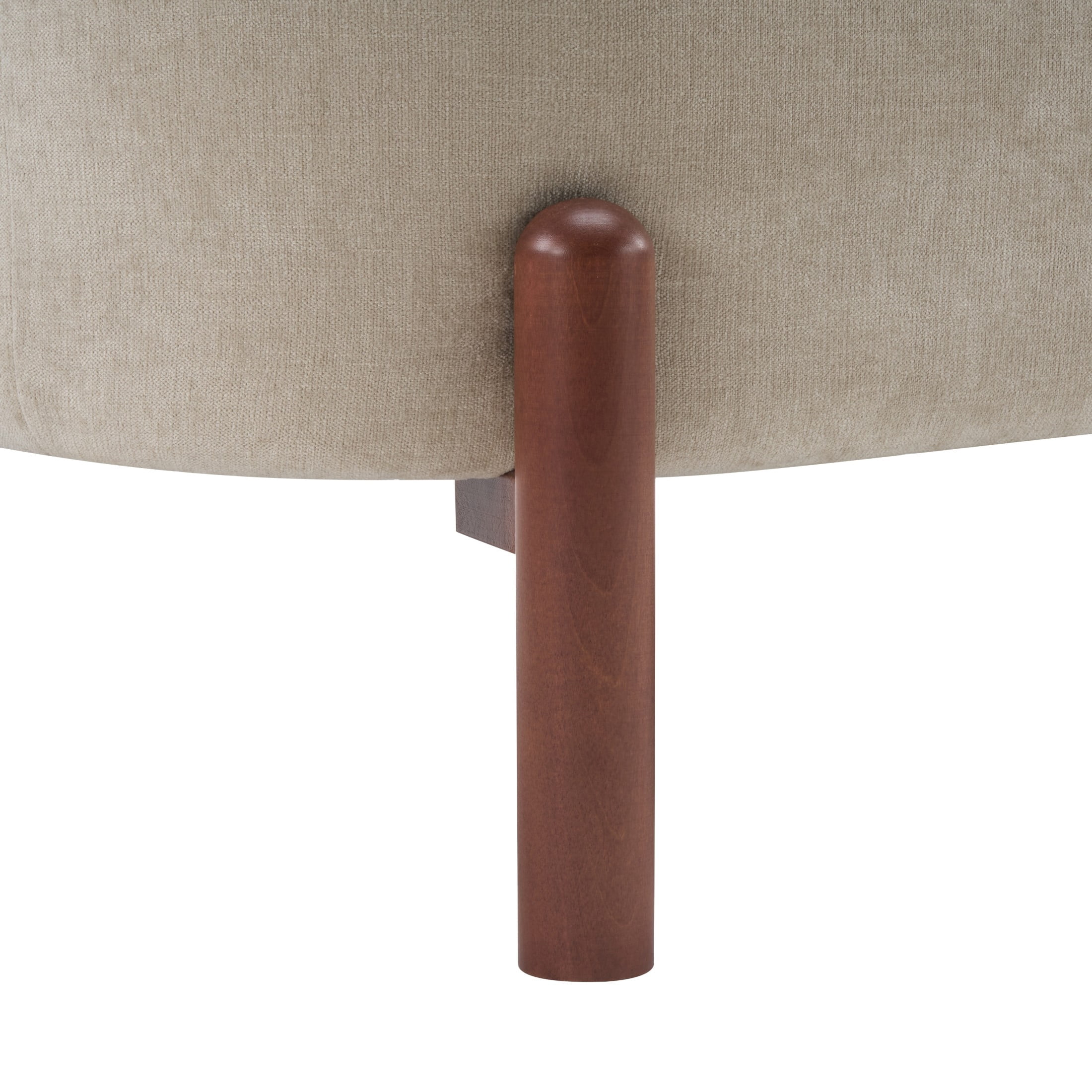 Christopher Knight Home Modern Curved Upholstered Sofa with Round Pillows, Birch Wood Legs, Almond