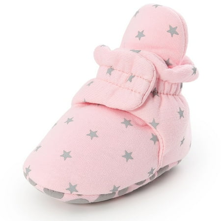 

Newborn Baby Socks Shoes Boy Girl Star Toddler First Walkers Booties Cotton Comfort Soft Anti-slip Warm Infant Crib Shoes