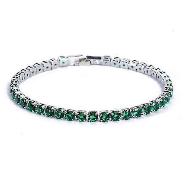 Pulseras de tenis de lujo con circonita cúbica de 4 mm