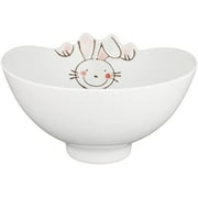 Hasamiyaki Children's Tea Bowl, Rice Bowl, Rabbit, Wave Bowl, Diameter approx. 11.5cm, Ceramic, Microwave, Dishwasher safe, Made in Japan 40857