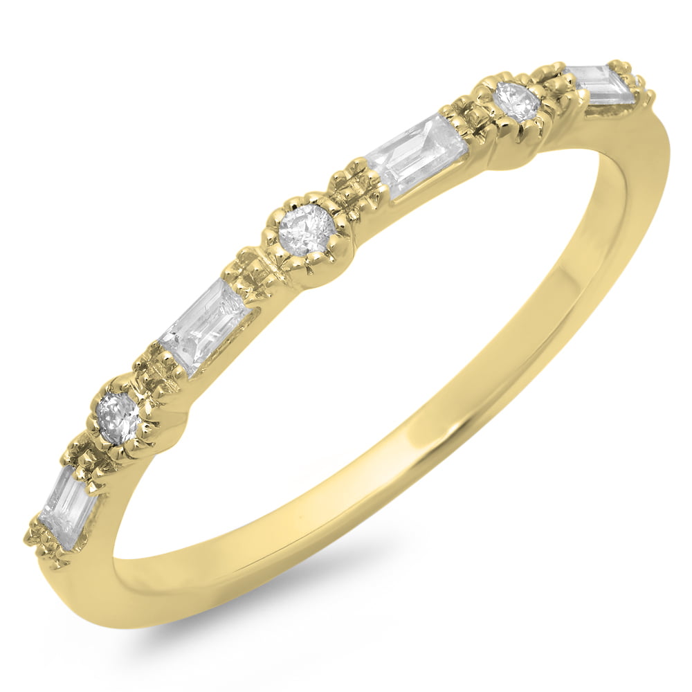 ctw Dazzlingrock Collection 0.15 Carat Gold, 10K Round Diamond Ladies Anniversary Wedding Band 