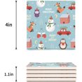 thumbnail image 3 of RYLABLUE Merry Christmas Set of 6 Coaster for Drinks, Absorbent Ceramic Stone Coasters Cup Mat with Cork Base for Home Kitchen Room Coffee Table Bar Decor, 3 of 4